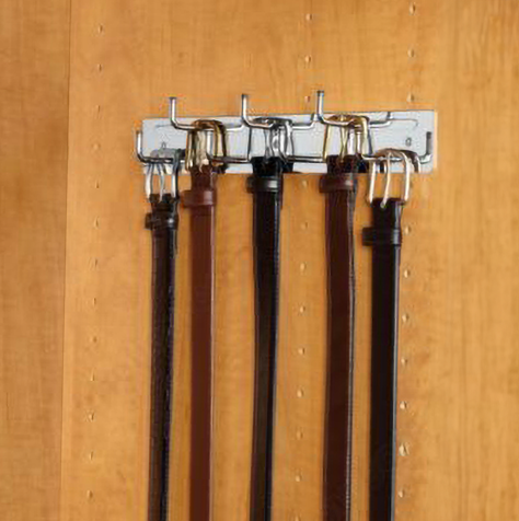 Closet Holds Wood Belt Rack Wall Mount Rev-A-Shelf Fixed Belt Rack