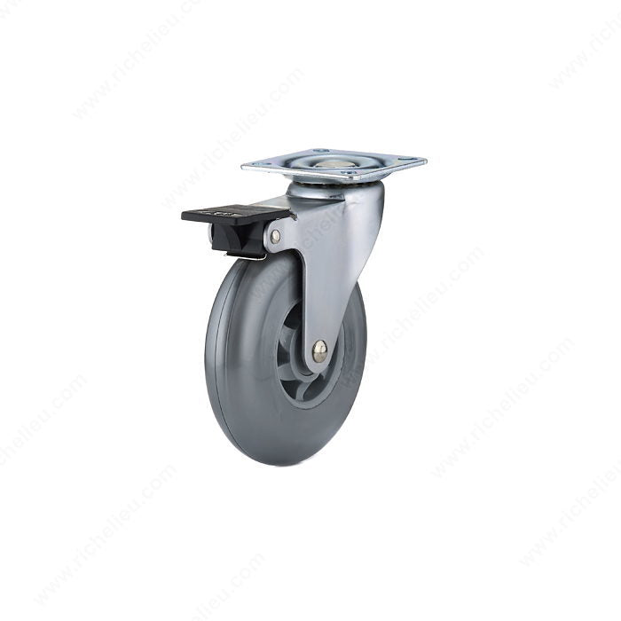Roulette de meuble jumelée avec frein, modèle: plaque, 2 de RICHELIEU
